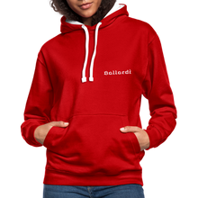 Cargar imagen en el visor de la galería, Contrast Colour Hoodie - red/white