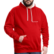 Cargar imagen en el visor de la galería, Contrast Colour Hoodie - red/white