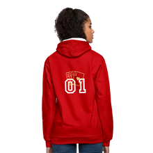 Cargar imagen en el visor de la galería, Contrast Colour Hoodie - red/white