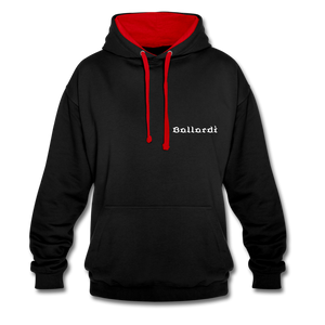 Contrast Colour Hoodie - black/red