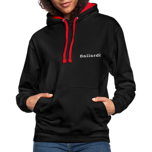 Contrast Colour Hoodie - black/red