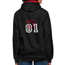 Charger l&#39;image dans la galerie, Contrast Colour Hoodie - black/red
