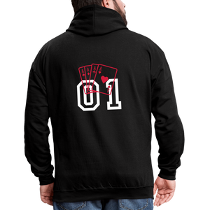 Contrast Colour Hoodie - black/red