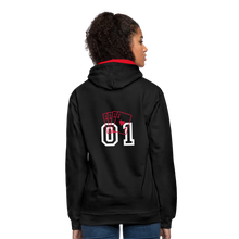 Charger l&#39;image dans la galerie, Contrast Colour Hoodie - black/red
