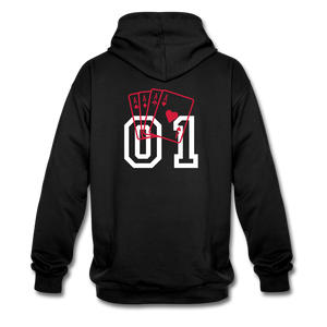 Contrast Colour Hoodie - black/red