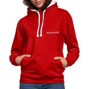Contrast Colour Hoodie - red/white