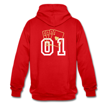 Charger l&#39;image dans la galerie, Contrast Colour Hoodie - red/white
