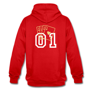 Contrast Colour Hoodie - red/white