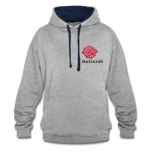 Contrast Colour Hoodie - heather grey/navy